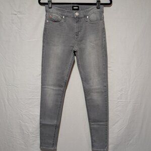 Hudson Women's Gray Faded Wash‎ Skinny Jeans Stretch Denim Classic Fit Size 28